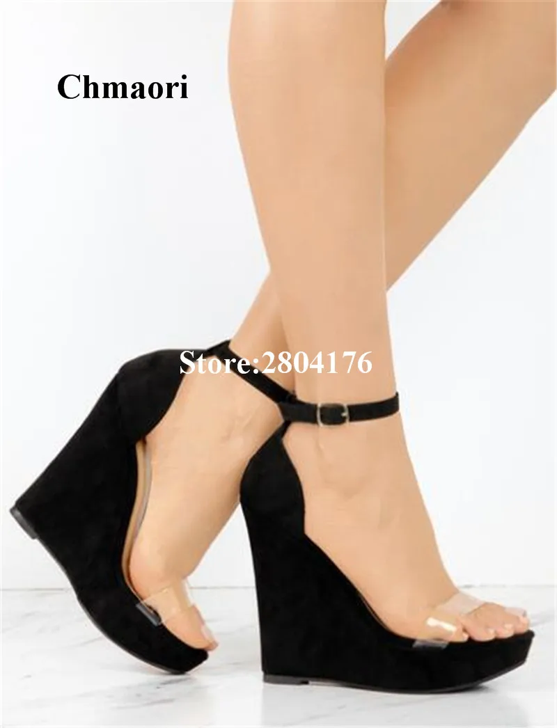 Chmaori Cover Heel Sandals Pointed Platform Wedges Sandals Solid Black Party Ankle Strap Sandals Transparent Summer Shoes
Chmaori Cover Heel Sandals Pointed Platform Wedges Sandals Solid Black Party Ankle Strap Sandals Transparent Summer Shoes