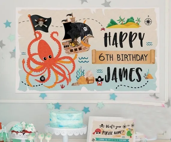 custom Map Pirate Ship Decorations Kraken Treasure Pirate Birthday backgrounds Computer print party backdrops
custom Map Pirate Ship Decorations Kraken Treasure Pirate Birthday backgrounds Computer print party backdrops
