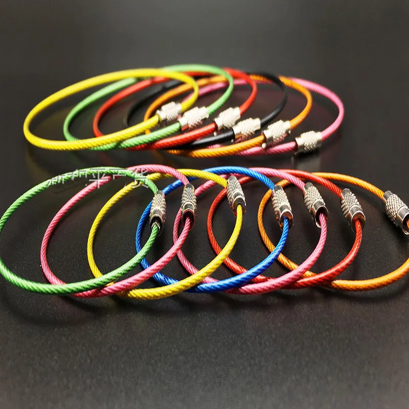100Pcs Colorful Screw Locking Stainless Steel Wire Keychain Cable Rope Key Holder Keyring Key Chain Rings Cable Outdoor Keychain
100Pcs Colorful Screw Locking Stainless Steel Wire Keychain Cable Rope Key Holder Keyring Key Chain Rings Cable Outdoor Keychain