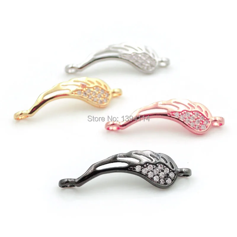 26*8*2mm Micro Pave Clear CZ Wing Arc Connector Fit For Women As DIY Bracelets Accessory
26*8*2mm Micro Pave Clear CZ Wing Arc Connector Fit For Women As DIY Bracelets Accessory