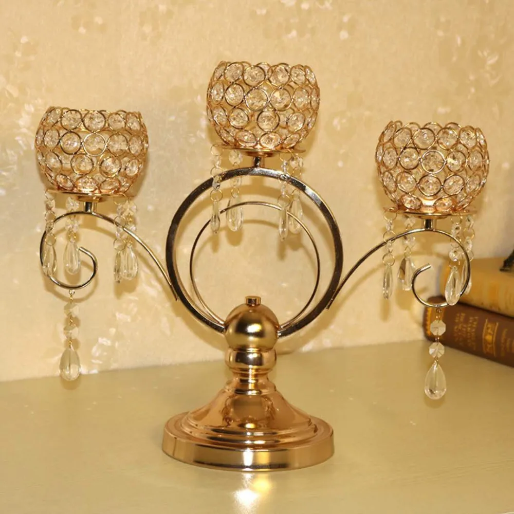 Wedding Decoration Dining Table Centerpieces Gold Votive Crystal Candle Holder 3 Arms Candelabra Candelabrum
Wedding Decoration Dining Table Centerpieces Gold Votive Crystal Candle Holder 3 Arms Candelabra Candelabrum