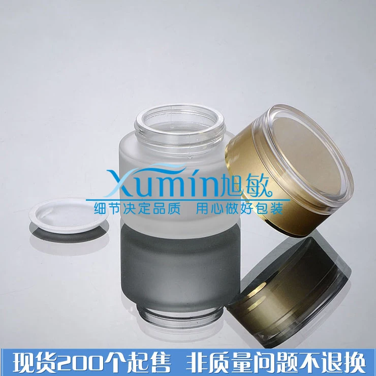 50pcs wholesale 50g clear frosted glass cream jar with gold acrylic lid, empty glass 50 g cosmetic jar for eye cream,50g bottle
50pcs wholesale 50g clear frosted glass cream jar with gold acrylic lid, empty glass 50 g cosmetic jar for eye cream,50g bottle