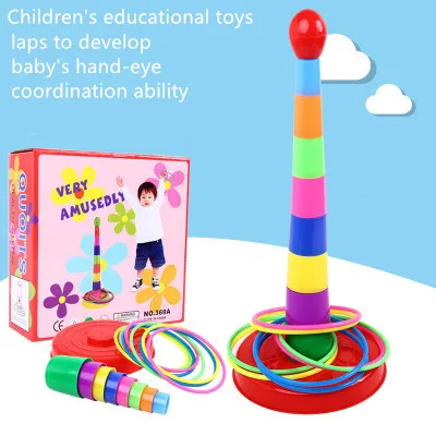 Plastic colorful children's toys throwing circles early education puzzle building blocks tower outdoor sports parent-child suppl
Plastic colorful children's toys throwing circles early education puzzle building blocks tower outdoor sports parent-child suppl