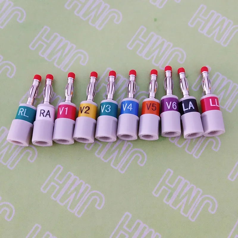 Banana 4.0mm ECG and EKG ECG electrod adapter,use with GE 2001925 and 406554 series,10pcs in set,10 lead AHA or IEC
Banana 4.0mm ECG and EKG ECG electrod adapter,use with GE 2001925 and 406554 series,10pcs in set,10 lead AHA or IEC