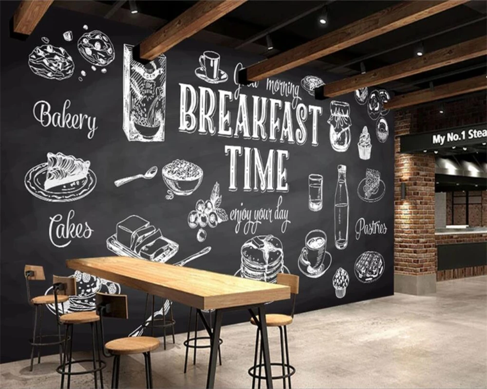 Beibehang Custom wallpaper European-style hand-painted black and white restaurant mural breakfast shop Western food 3d wallpaper
Beibehang Custom wallpaper European-style hand-painted black and white restaurant mural breakfast shop Western food 3d wallpaper