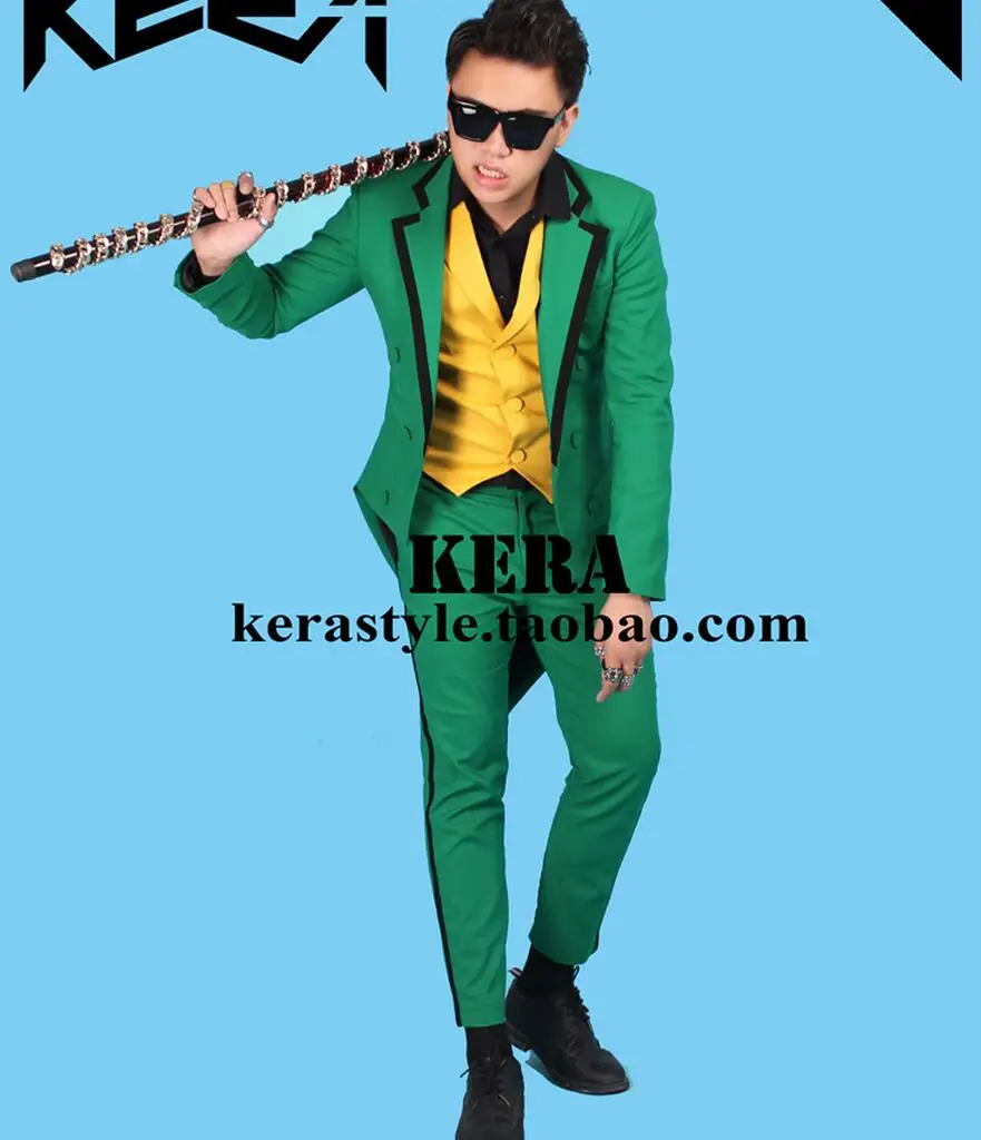 2021 New Men's Fashion Green Tuxedo Suit Jacket Performance Coat Formal Dress Singer Costumes Men Clothing
2021 New Men's Fashion Green Tuxedo Suit Jacket Performance Coat Formal Dress Singer Costumes Men Clothing
