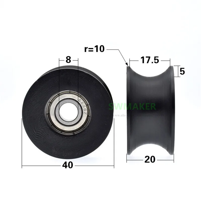 10pcs 8*40*20mm groove U roller, plastic 420 stainless steel bearing, pulley plastic guide wheel
10pcs 8*40*20mm groove U roller, plastic 420 stainless steel bearing, pulley plastic guide wheel