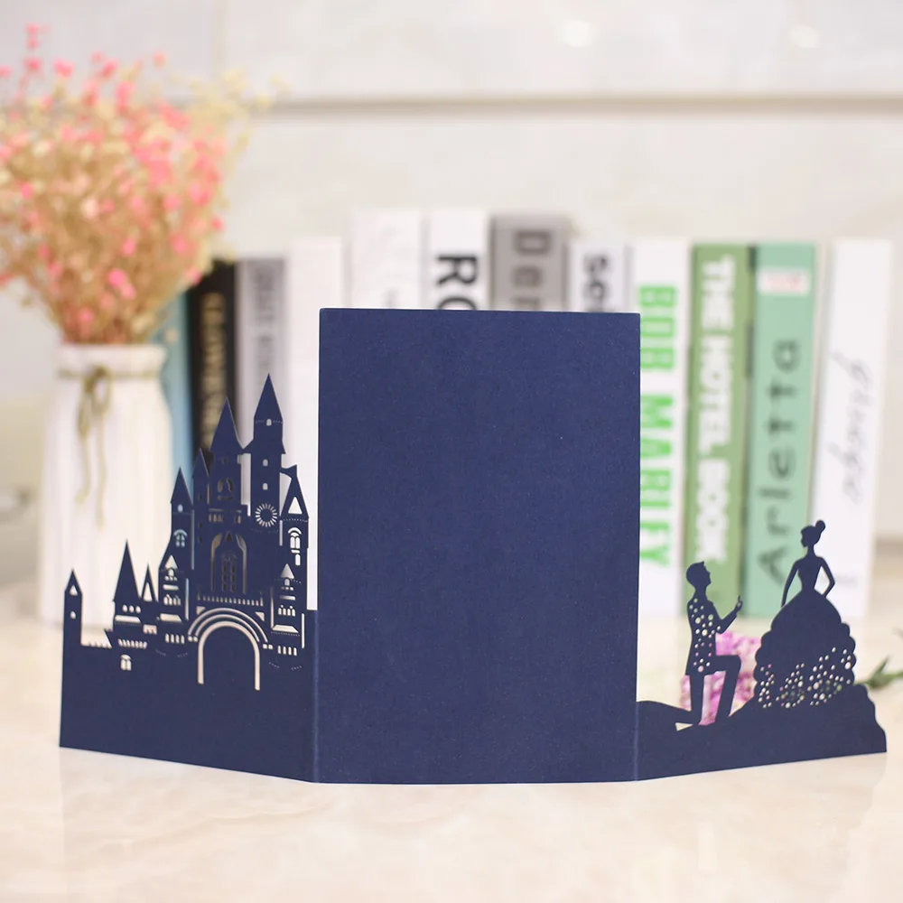 Free Shipping 50X White Navy blue Tri fold Hollow Laser cut castle Pocket Wedding Invite Invitation Card 3D wedding invitations
Free Shipping 50X White Navy blue Tri fold Hollow Laser cut castle Pocket Wedding Invite Invitation Card 3D wedding invitations