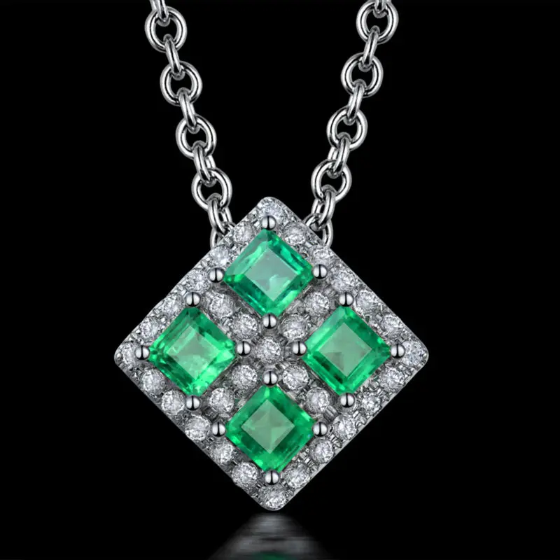 LANMI Fantastic Green Pendant Pure 18Kt White Gold Natural 3mm Emerald Diamonds Wedding Pendants for Women Gifts
LANMI Fantastic Green Pendant Pure 18Kt White Gold Natural 3mm Emerald Diamonds Wedding Pendants for Women Gifts