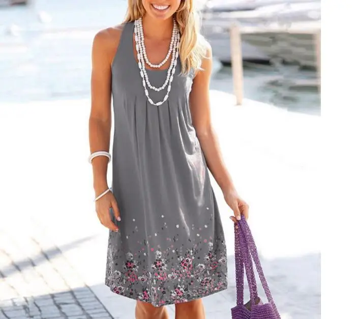 5XL Sexy Dress Sleeveless Floral Print Loose Dress Fashion Casual Women Dress Robe Femme Beach Dresses Sundress
5XL Sexy Dress Sleeveless Floral Print Loose Dress Fashion Casual Women Dress Robe Femme Beach Dresses Sundress