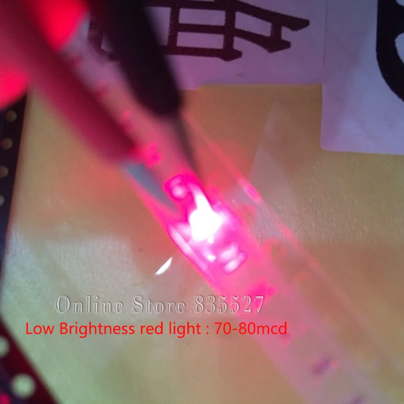 100pcs/lot lamp beads 0603 1608 70-80mcd red light SMD LED light-emitting diode low brightness special for remote control
100pcs/lot lamp beads 0603 1608 70-80mcd red light SMD LED light-emitting diode low brightness special for remote control