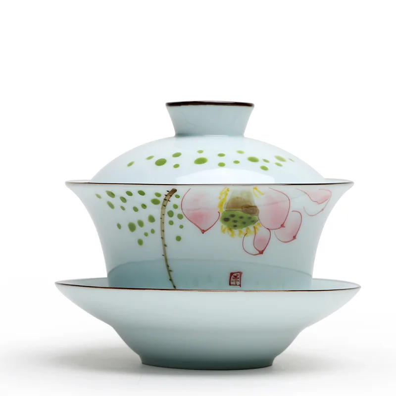 big gaiwan set 250ml porcelain tureen with lid handpainted Chinese kungfu tea set cup bowl with saucer newly listed floral print
big gaiwan set 250ml porcelain tureen with lid handpainted Chinese kungfu tea set cup bowl with saucer newly listed floral print