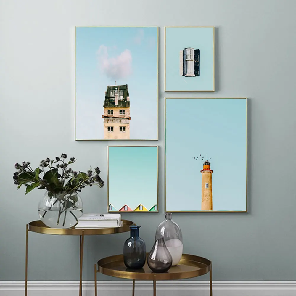 Colorful House Window Blue Sky Watchtower Wall Art Canvas Printing Nordic Posters and Prints Wall Pictures for Living Room Decor
Colorful House Window Blue Sky Watchtower Wall Art Canvas Printing Nordic Posters and Prints Wall Pictures for Living Room Decor