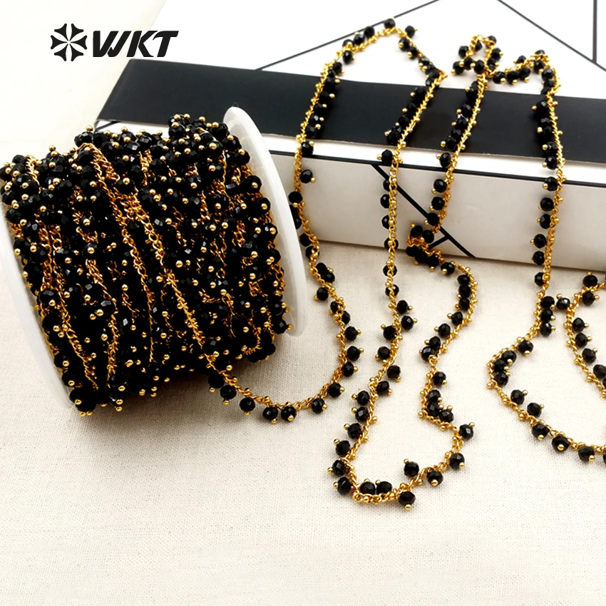 WT-RBC035 WKT Wholesale fashion black chain Natural black beads rosary chain brass chain with gold metal plated women jewelry
WT-RBC035 WKT Wholesale fashion black chain Natural black beads rosary chain brass chain with gold metal plated women jewelry