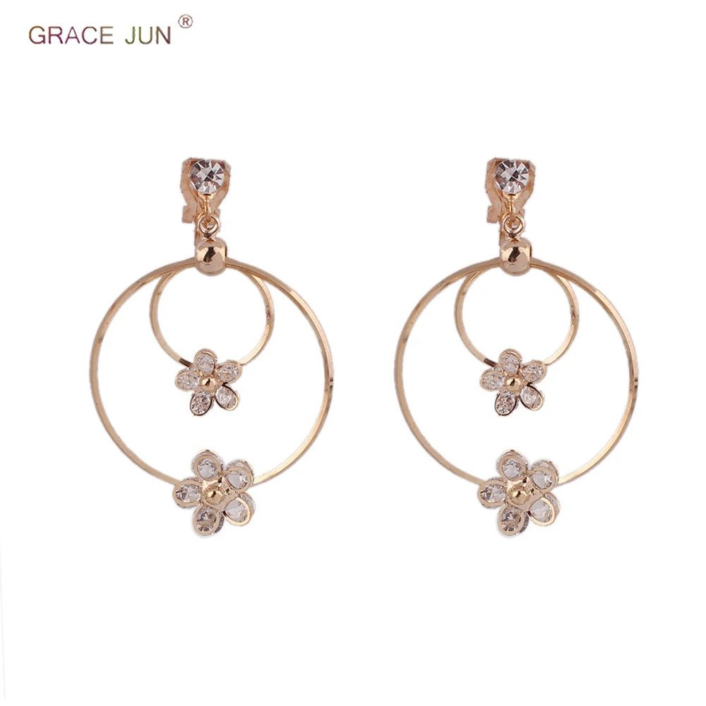 GRACE JUN New Style AAA Cubic Zircon Double Circle Clip on Earrings and Drop Pierced Earrings Fashion Bridal Earrings Brincos
GRACE JUN New Style AAA Cubic Zircon Double Circle Clip on Earrings and Drop Pierced Earrings Fashion Bridal Earrings Brincos