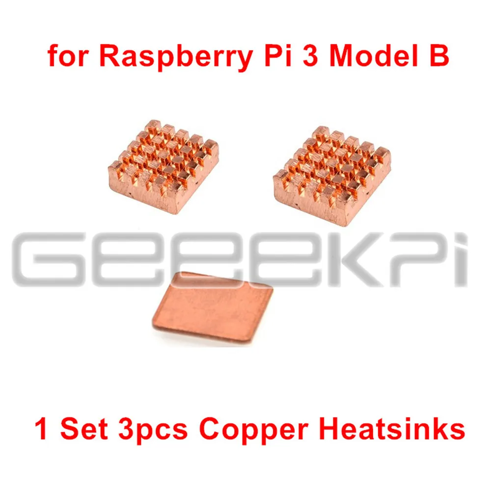 Набор радиаторов для охлаждения Raspberry Pi 3 Model B/модели B Plus B +, 1 комплект из 3 радиаторов из чистой меди
Набор радиаторов для охлаждения Raspberry Pi 3 Model B/модели B Plus B +, 1 комплект из 3 радиаторов из чистой меди