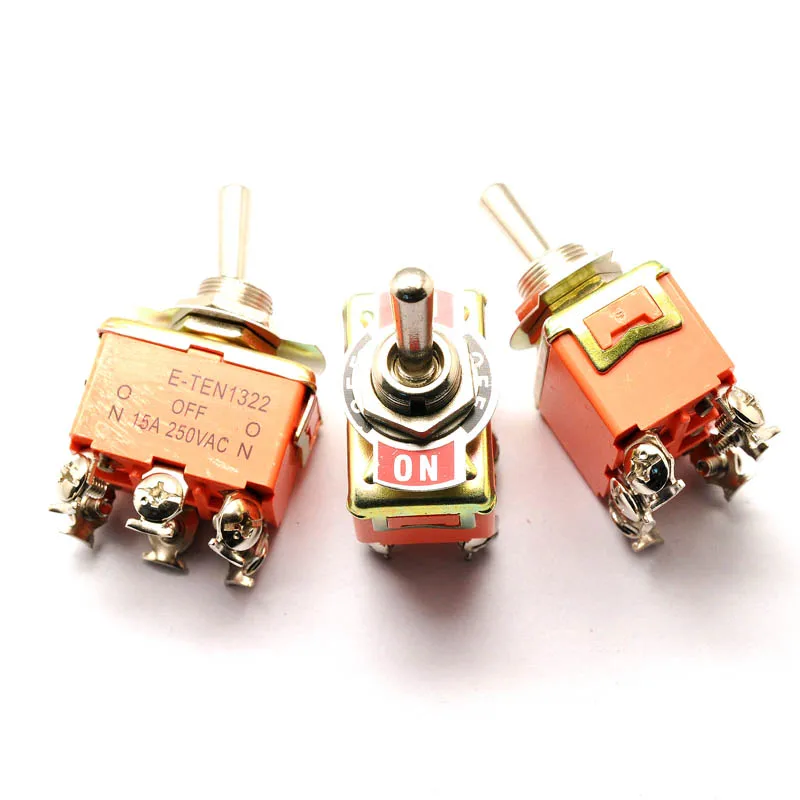 Toggle Switch 3 Position E-TEN 1322 ON-OFF-ON,6 Screw with Waterpoof Cover 15A/250V 1N/O+1N/C
Toggle Switch 3 Position E-TEN 1322 ON-OFF-ON,6 Screw with Waterpoof Cover 15A/250V 1N/O+1N/C