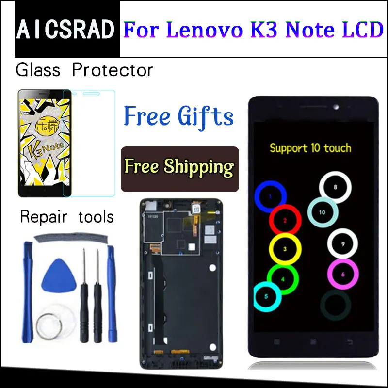 AICSRAD 5.5 inch For Lenovo K50-T5 K3 Note LCD Display Digitizer Touch Screen assembly replacement with frame black
AICSRAD 5.5 inch For Lenovo K50-T5 K3 Note LCD Display Digitizer Touch Screen assembly replacement with frame black