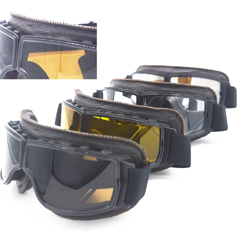 Vintage Motorcycle Goggles Scooter Helmet Pilot Cruiser Chopper Leather Windproof Flexable Cycling Glasses
Vintage Motorcycle Goggles Scooter Helmet Pilot Cruiser Chopper Leather Windproof Flexable Cycling Glasses