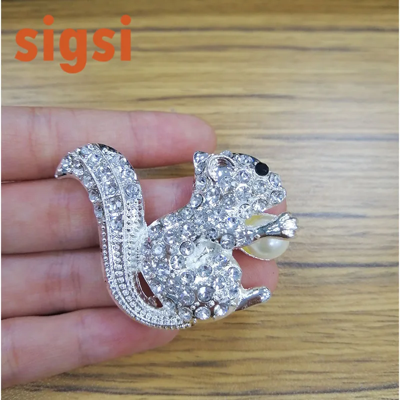 100pcs clear and vintage color cute Animal squirrel metal sparkly rhinestone brooch pin for decorations/gift
100pcs clear and vintage color cute Animal squirrel metal sparkly rhinestone brooch pin for decorations/gift