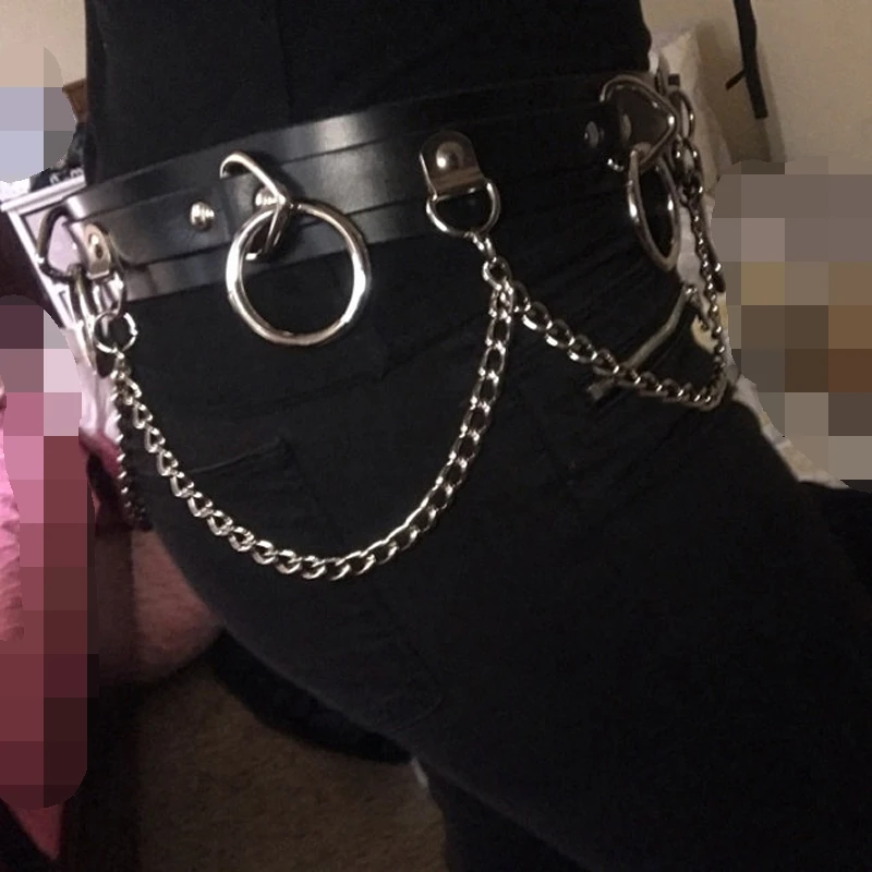 100% Handmade Punk Gothic Women Sexy Leather Belt Leather Waist Belt Chain Metal Link Circle Straps
100% Handmade Punk Gothic Women Sexy Leather Belt Leather Waist Belt Chain Metal Link Circle Straps