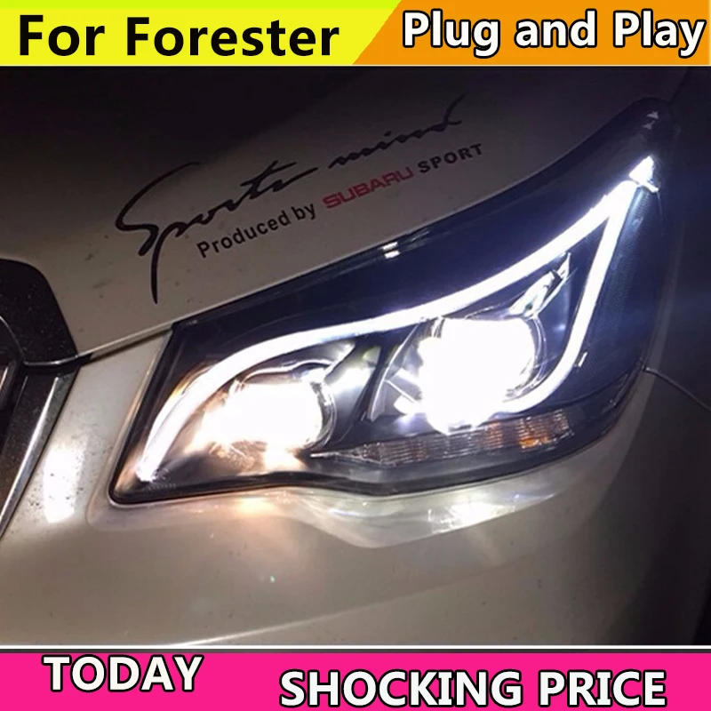 Car Styling Head Lamp for Subaru Forester Headlights 2013-2016 LED Headlight DRL H7 D2H Hid Option Angel Eye Bi Xenon Beam 
Car Styling Head Lamp for Subaru Forester Headlights 2013-2016 LED Headlight DRL H7 D2H Hid Option Angel Eye Bi Xenon Beam