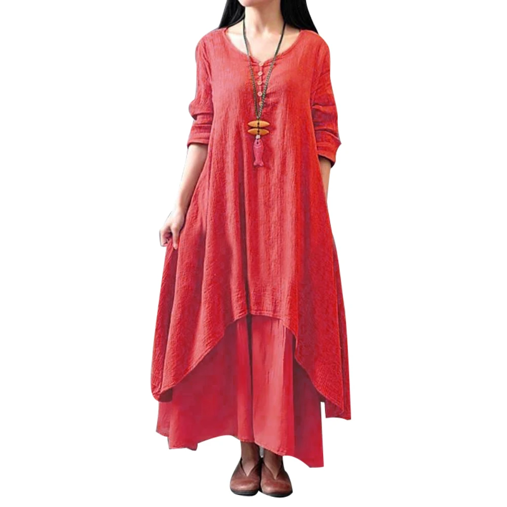 summer dres Women Solid Color Long Sleeve Baggy Loose Layered Lady Party Long Maxi Dress vestidos de mujer
summer dres Women Solid Color Long Sleeve Baggy Loose Layered Lady Party Long Maxi Dress vestidos de mujer