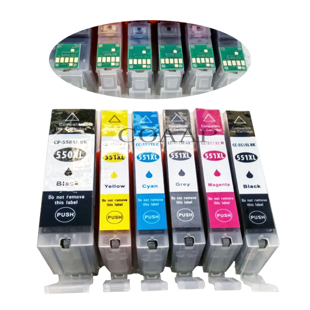 6 Compatible Canon PGI 550 CLI 551 ink cartridge for PIXMA IP7250 IP8750 Printer + gray
6 Compatible Canon PGI 550 CLI 551 ink cartridge for PIXMA IP7250 IP8750 Printer + gray