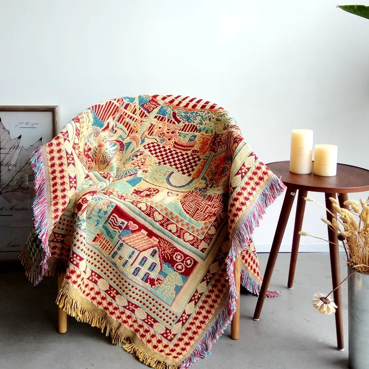 Shabby chic "Geometry" Cotton Carpet Thick Blanket Throw Mat Sofa Towel Blanket Bed Cover Bedroom Felts Tapestry Vintage Decor
Shabby chic "Geometry" Cotton Carpet Thick Blanket Throw Mat Sofa Towel Blanket Bed Cover Bedroom Felts Tapestry Vintage Decor