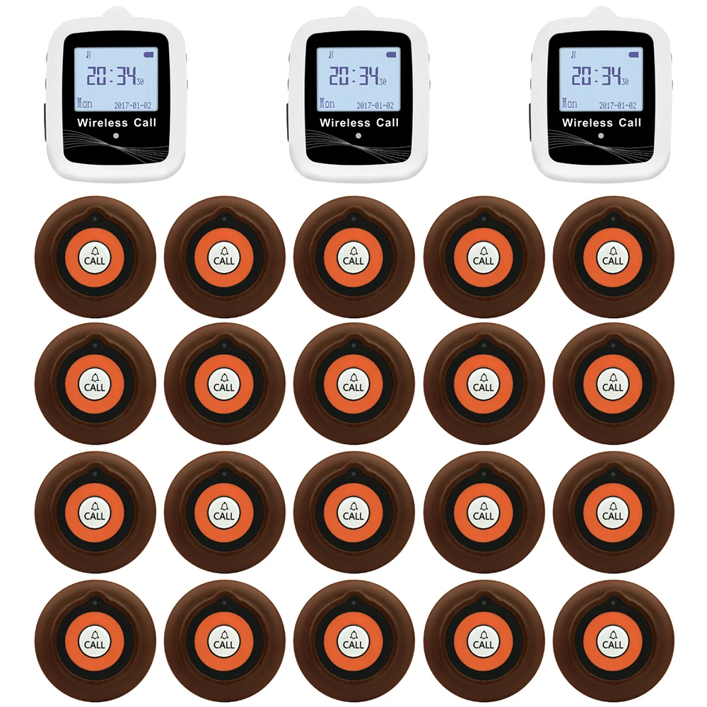 JINGLE BELLS Wireless Restaurant Calling System 20 Calling Buttons 3 Belt Watch Receiver for cafe, bar hotel Call Bell pager
JINGLE BELLS Wireless Restaurant Calling System 20 Calling Buttons 3 Belt Watch Receiver for cafe, bar hotel Call Bell pager