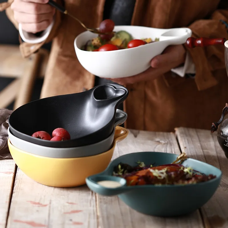 580ML Fruit salad bowl dish Japanese style household ceramic bowl soup bowl creative large tableware
580ML Fruit salad bowl dish Japanese style household ceramic bowl soup bowl creative large tableware