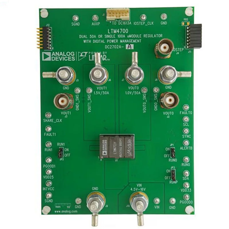 1 шт. x Φ LTM4700 демо-плата, двойной 50A или одиночный 100A μModule регулятор с управлением цифровой системой питания
1 шт. x Φ LTM4700 демо-плата, двойной 50A или одиночный 100A μModule регулятор с управлением цифровой системой питания