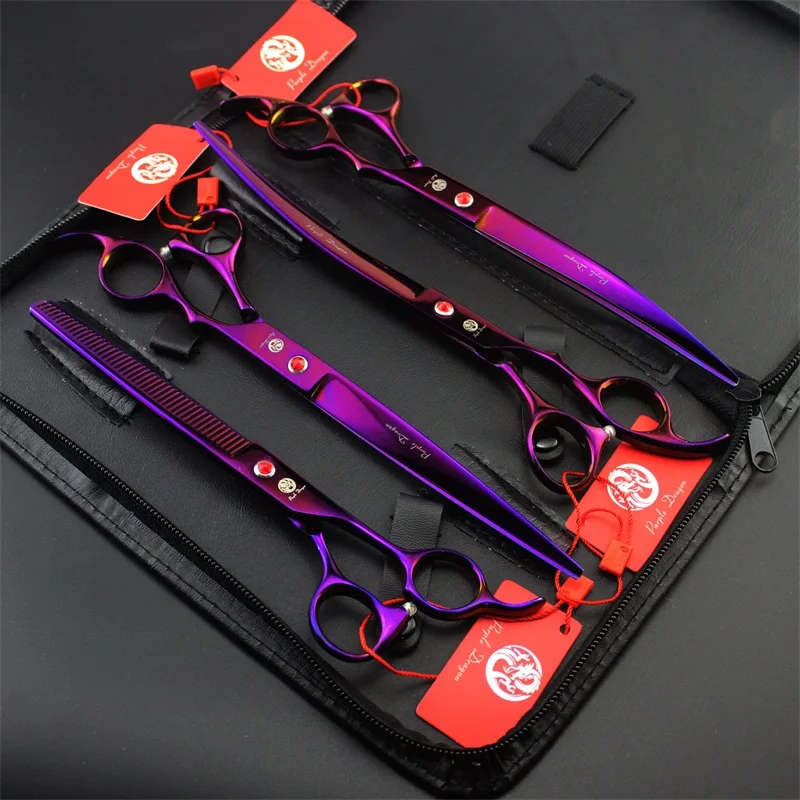 Professional 440C Pet Scissors for dog grooming 8.0 inch Straight Scissors & Curved Shear & thinning scissors 4 PCS Set + Case
Professional 440C Pet Scissors for dog grooming 8.0 inch Straight Scissors & Curved Shear & thinning scissors 4 PCS Set + Case