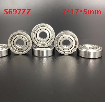 50pcs/lot 7x17x5mm S697ZZ S697 ZZ S697 Z 697ZZ bearing 7*17*5mm Double Metal Cover Stainless Steel Deep Groove Ball Bearing Mini
50pcs/lot 7x17x5mm S697ZZ S697 ZZ S697 Z 697ZZ bearing 7*17*5mm Double Metal Cover Stainless Steel Deep Groove Ball Bearing Mini
