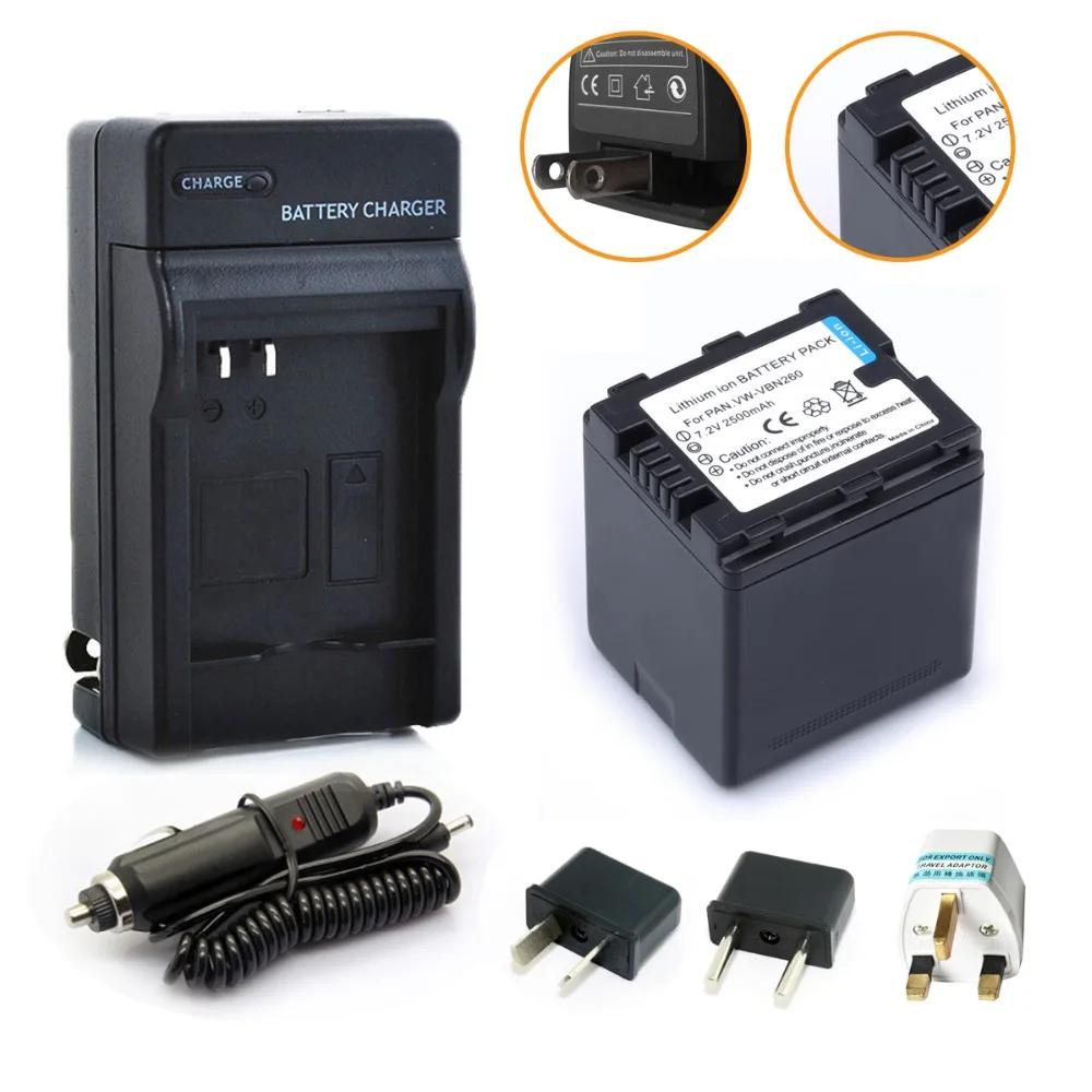 2500mAh VW-VBN260 VBN260 Camera Battery + Charger + Plug Adapter For PANASONIC VBN130 VW-VBN390 HC X920M TM900 SD800 HS900 SD900
2500mAh VW-VBN260 VBN260 Camera Battery + Charger + Plug Adapter For PANASONIC VBN130 VW-VBN390 HC X920M TM900 SD800 HS900 SD900