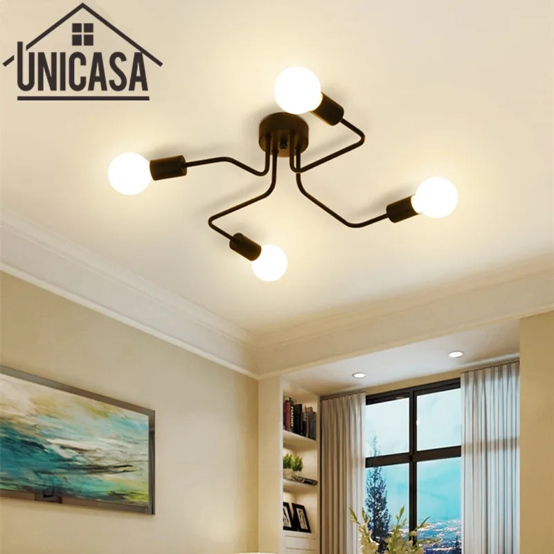 Vintage Multiple Rod Wrought Iron Ceiling Lamp Ceiling Lights For Home Lighting E27 LED Bulb Living Room Art deco Industrial
Vintage Multiple Rod Wrought Iron Ceiling Lamp Ceiling Lights For Home Lighting E27 LED Bulb Living Room Art deco Industrial