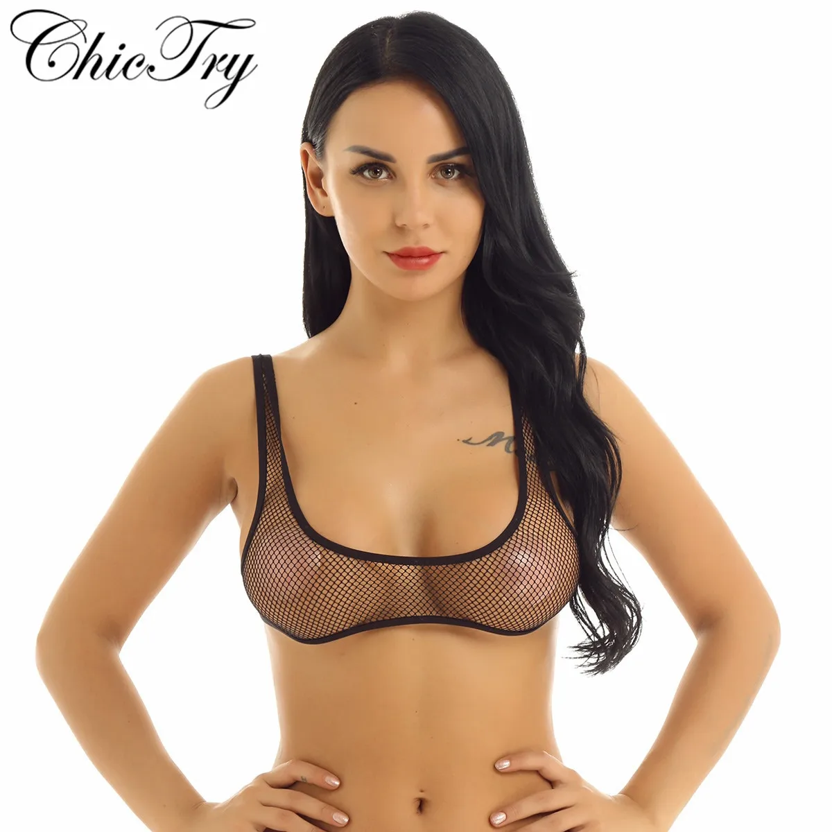 Sexy Women Female Lingerie See Through Fishnet Hollow Out Wide Shoulder Straps Deep U-neckline Vest Tank Exotic Tank Top Bra Top
Sexy Women Female Lingerie See Through Fishnet Hollow Out Wide Shoulder Straps Deep U-neckline Vest Tank Exotic Tank Top Bra Top