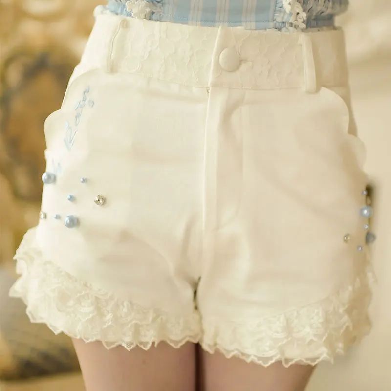 Princess sweet lolita shorts Candy rain summer Sweet temperament Japanese style lace bow high waist shorts C15AB5817
Princess sweet lolita shorts Candy rain summer Sweet temperament Japanese style lace bow high waist shorts C15AB5817