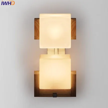 IWHD Wood LED Wall Lights For Home Lighting Creative Square Glass Wall Light 2 Heads Wandlamp Bedroom Stair Lamparas de pared
IWHD Wood LED Wall Lights For Home Lighting Creative Square Glass Wall Light 2 Heads Wandlamp Bedroom Stair Lamparas de pared