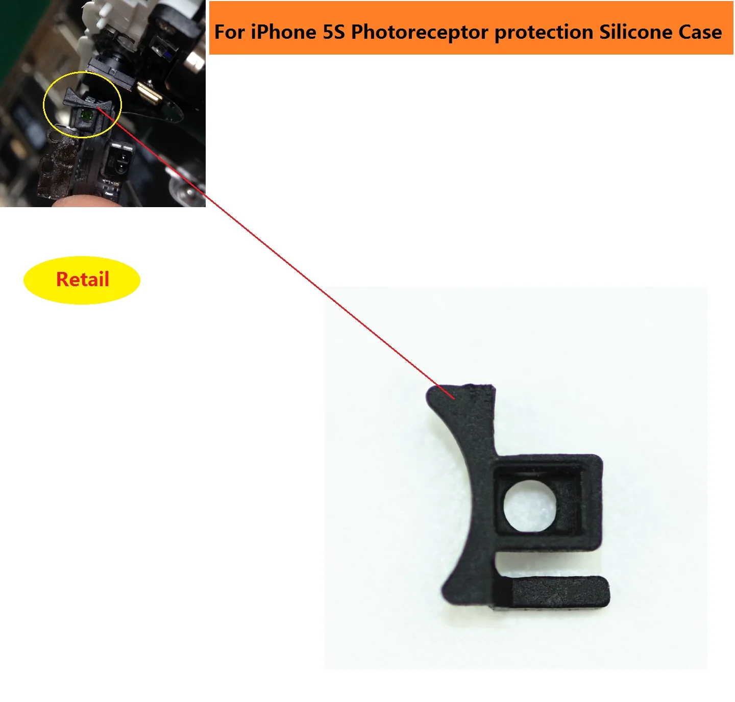 2pcs Premium Photoreceptor protection Silicone frame for iPhone 5S Light sensor rubber pad sets Replacement parts
2pcs Premium Photoreceptor protection Silicone frame for iPhone 5S Light sensor rubber pad sets Replacement parts