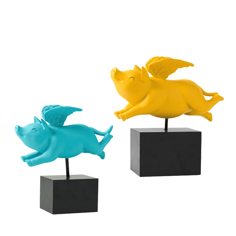 Nordic style angel pig resin decorative sculpture decoration Cute winged pig home office crafts statue
Nordic style angel pig resin decorative sculpture decoration Cute winged pig home office crafts statue