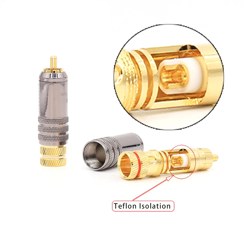 Hifi audio RCA plug connector adapter gold plated jack for DIY HIFI RCA cable
Hifi audio RCA plug connector adapter gold plated jack for DIY HIFI RCA cable