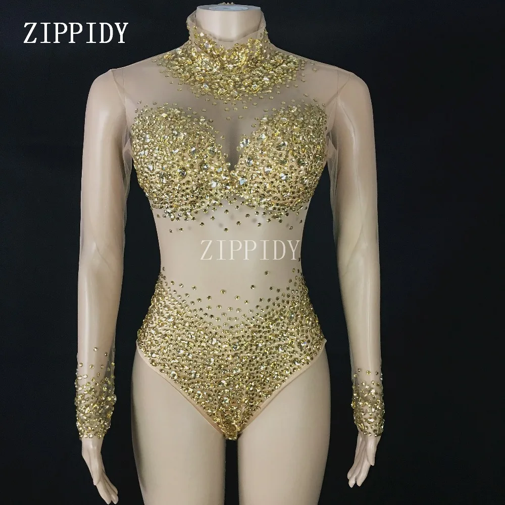 Fashion Design Stones Mesh Perspective Bodysuit long Sleeves High Neck Crystals Stage Performance Celebrate luxurious Leotard
Fashion Design Stones Mesh Perspective Bodysuit long Sleeves High Neck Crystals Stage Performance Celebrate luxurious Leotard