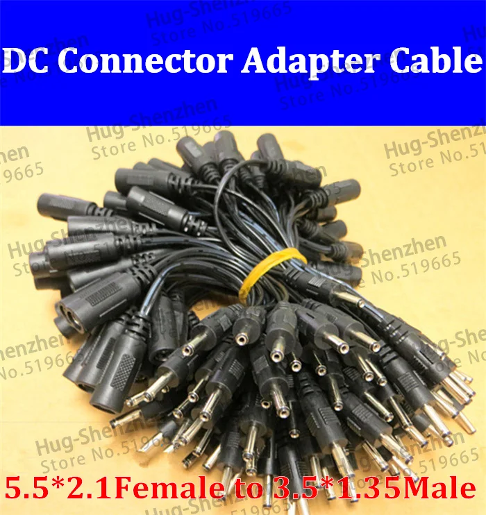 High quality 100pcs/lot 15cm DC connector adapter cable with 5.5*2.1 female connector to 3.5*1.35 Male connector
High quality 100pcs/lot 15cm DC connector adapter cable with 5.5*2.1 female connector to 3.5*1.35 Male connector