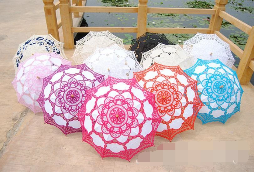 (10 pieces/lot) New 7 colors available Diameter 27 inches Long-straight lace parasols ni468
(10 pieces/lot) New 7 colors available Diameter 27 inches Long-straight lace parasols ni468