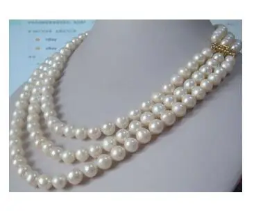 women gift word Jewelry Beautiful 3 Row Natural Natural 7.5-8mm White Natural Freshwater pearl 925 jewelry Necklace
women gift word Jewelry Beautiful 3 Row Natural Natural 7.5-8mm White Natural Freshwater pearl 925 jewelry Necklace