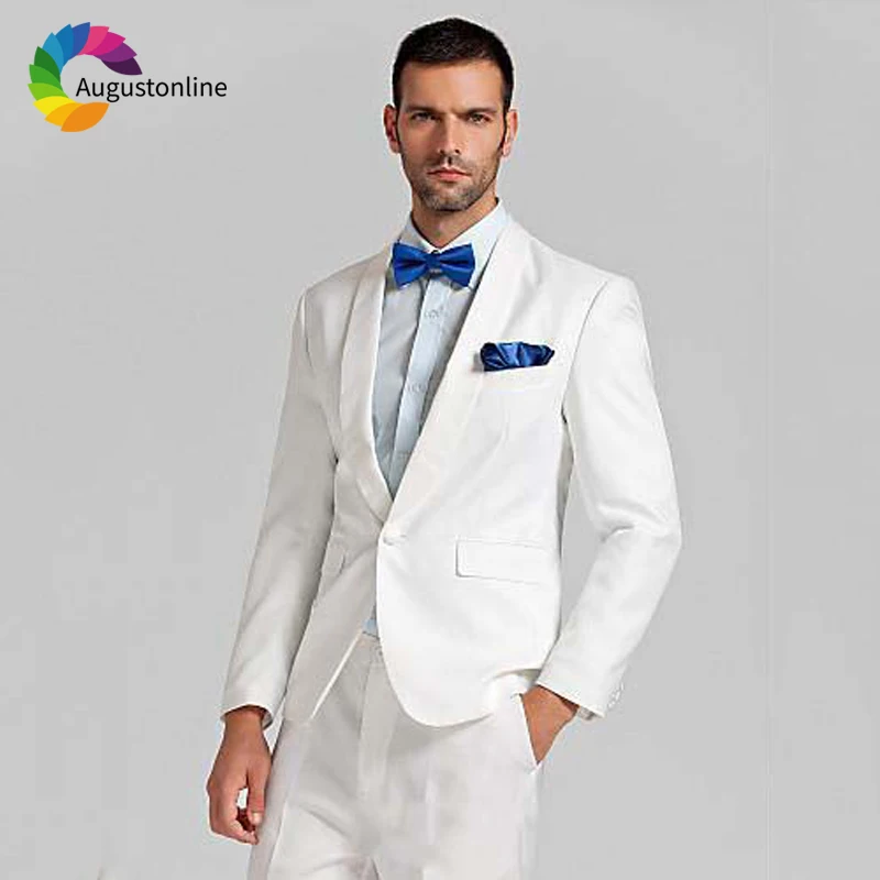 White Wedding Men Suits Tuxedos Shawl Lapel Groom Wear 2 Pieces (Jacket+Pants) Slim Fit Terno Bridegroom Blazer Costume Homme
White Wedding Men Suits Tuxedos Shawl Lapel Groom Wear 2 Pieces (Jacket+Pants) Slim Fit Terno Bridegroom Blazer Costume Homme
