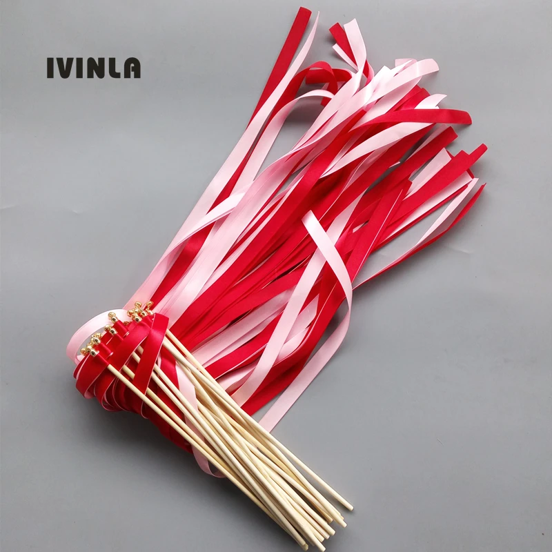 Hot selling 50pcs/lot Pink and Red wedding wands with gold bell for wedding decoration
Hot selling 50pcs/lot Pink and Red wedding wands with gold bell for wedding decoration