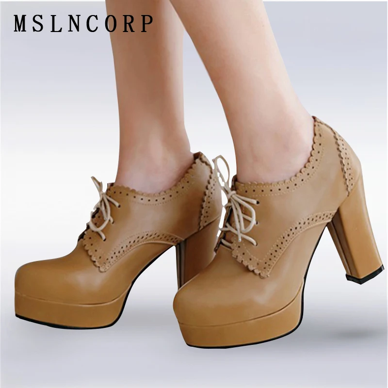 Plus Size 34-43 Spring Autumn Fashion Women Pumps Platform Thick High Heels Single Shoes Lace up Lace Ladies Female Casual Shoes
Plus Size 34-43 Spring Autumn Fashion Women Pumps Platform Thick High Heels Single Shoes Lace up Lace Ladies Female Casual Shoes