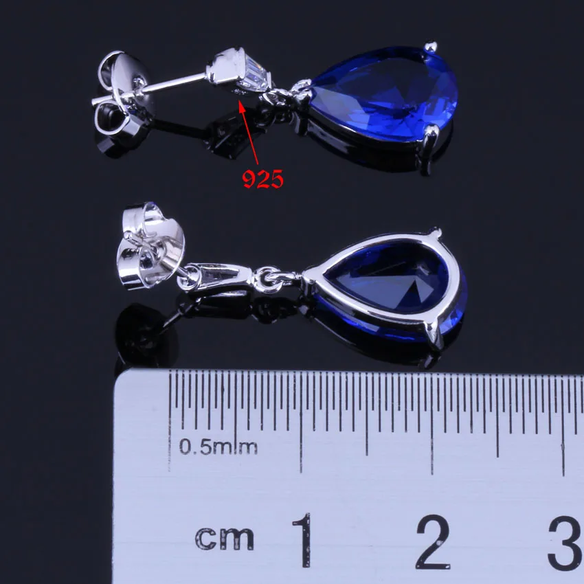 Classy Water Drop Blue Cubic Zirconia White CZ Silver Plated Drop Dangle Earrings V0742
Classy Water Drop Blue Cubic Zirconia White CZ Silver Plated Drop Dangle Earrings V0742